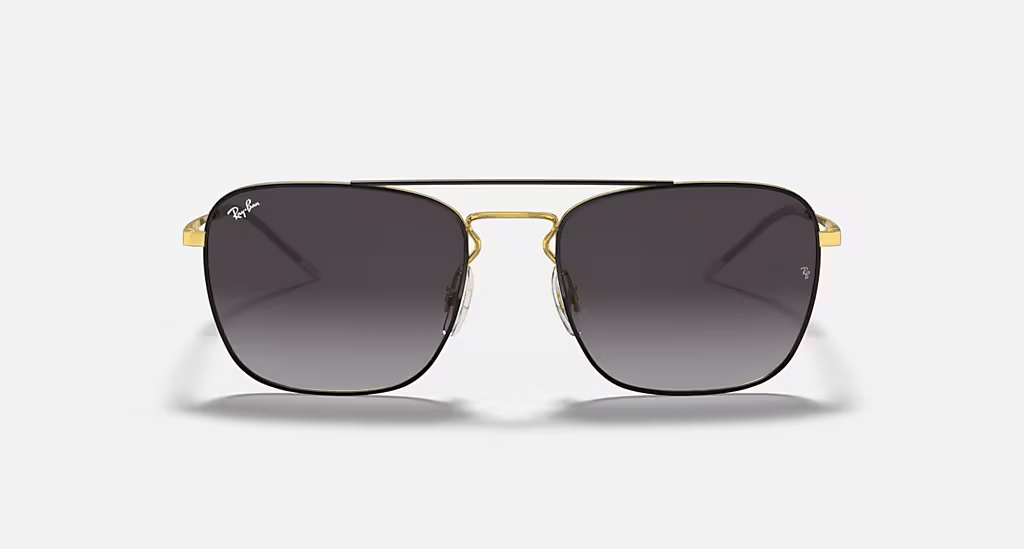 RB3588 Polido Preto sobre Ouro LENTES Cinza